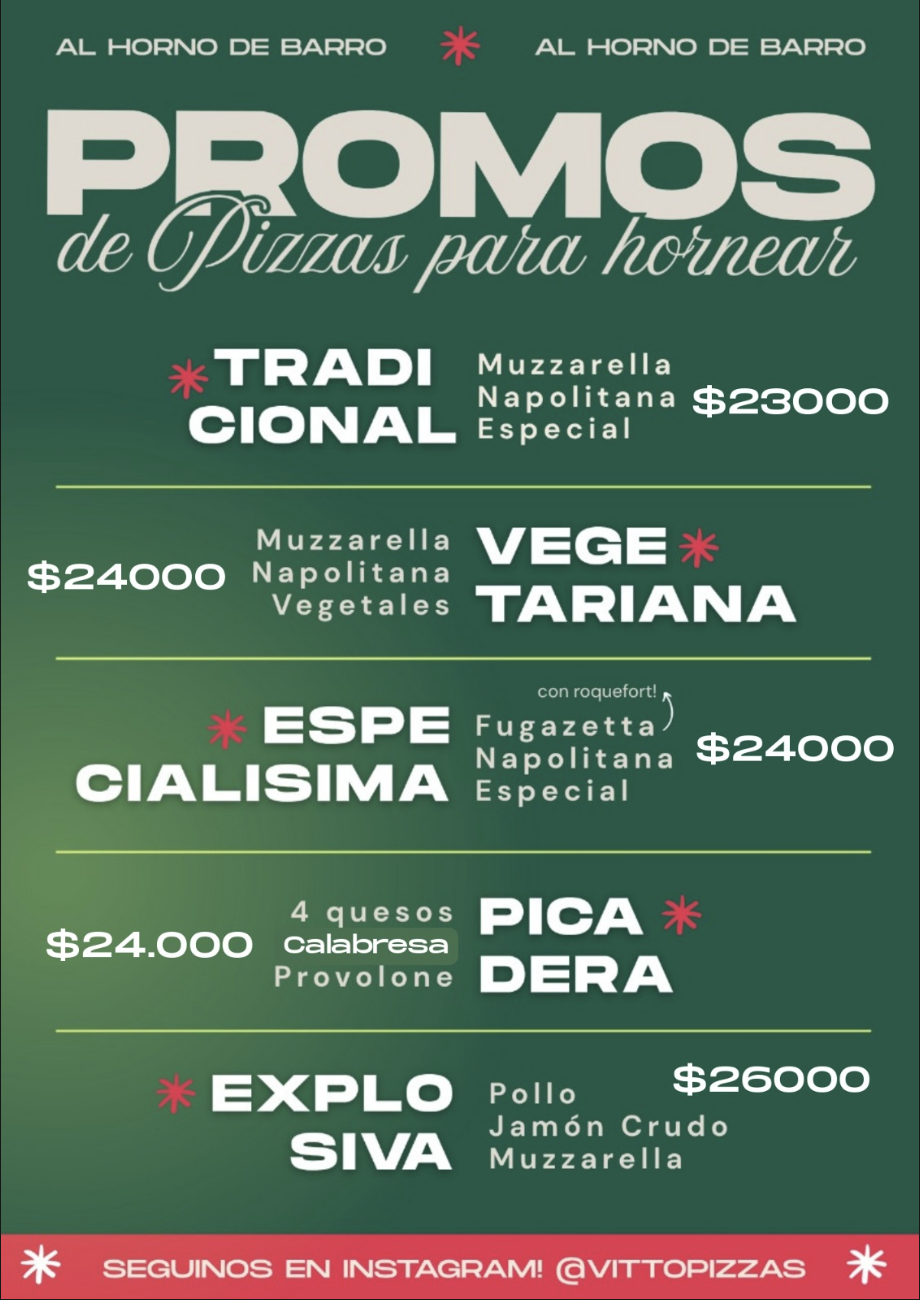 Promos Vitto Pizzas
